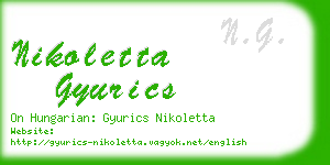 nikoletta gyurics business card